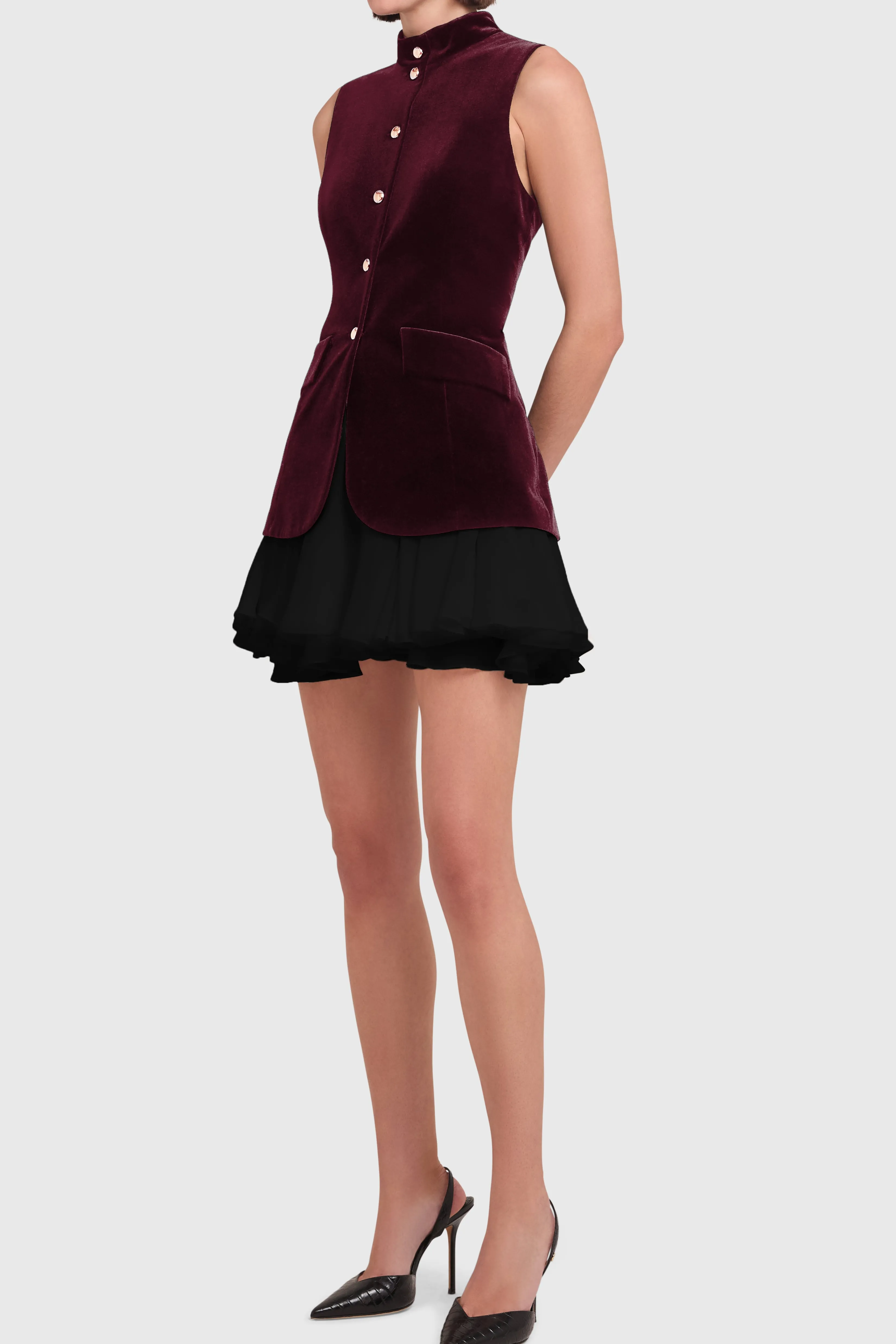 Store Amanda Uprichard Justine Dress Burgundy/Black